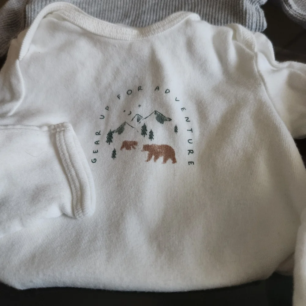 Carter's White and Gray Bodysuits Set